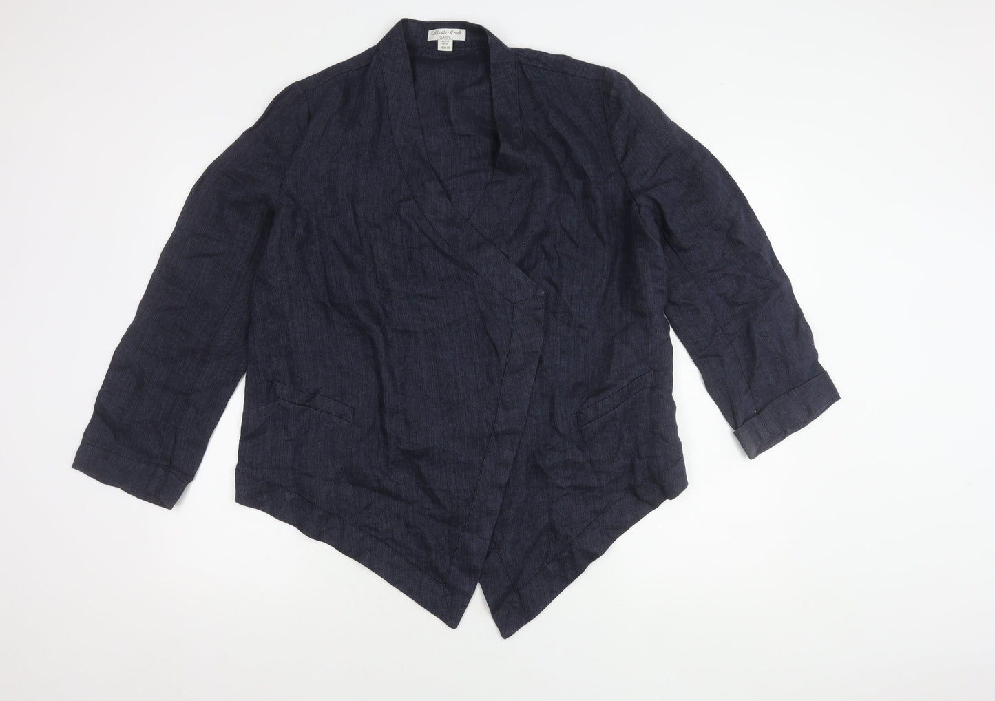 Coldwater Creek Women's Blue Linen Blazer, Size M