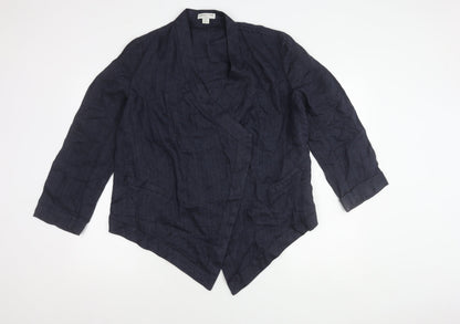 Coldwater Creek Women's Blue Linen Blazer, Size M