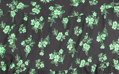 ASOS DESIGN Women's Floral Dress Size 18 Black/Green