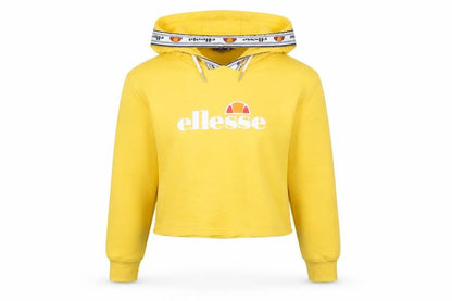 Front view of Ellesse girls’ yellow logo pullover hoodie 2xs