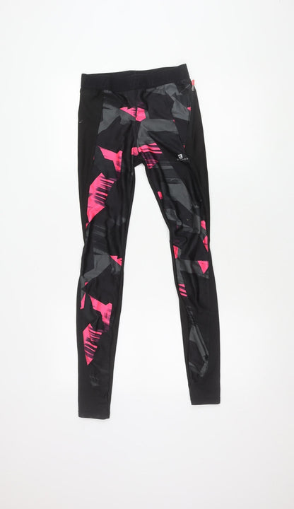 Decathlon Kids Compression Leggings - Black/Multicoloured, S