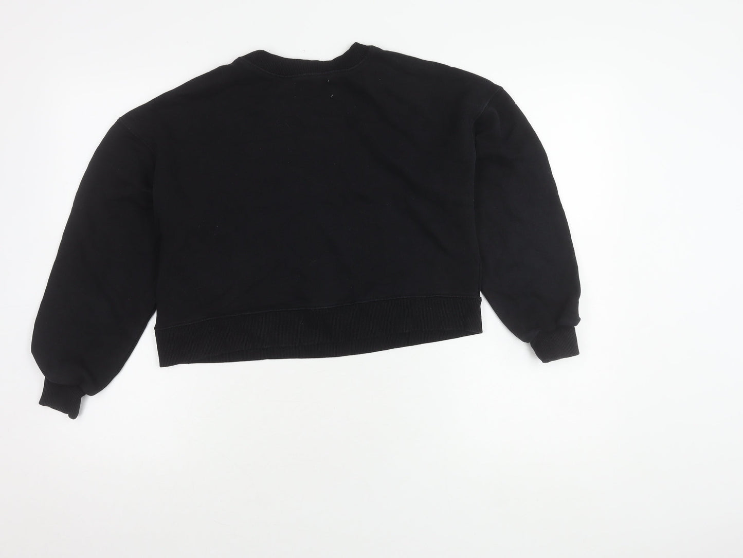 Womens UK Size S Pull&Bear Black Pullover Sweatshirt
