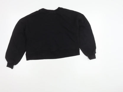 Womens UK Size S Pull&Bear Black Pullover Sweatshirt