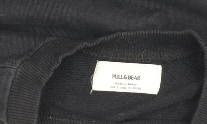 Womens UK Size S Pull&Bear Black Pullover Sweatshirt