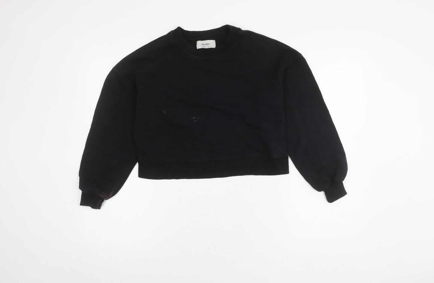 Womens UK Size S Pull&Bear Black Pullover Sweatshirt