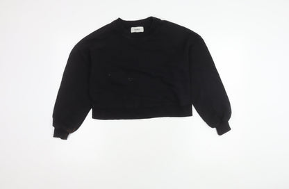 Womens UK Size S Pull&Bear Black Pullover Sweatshirt
