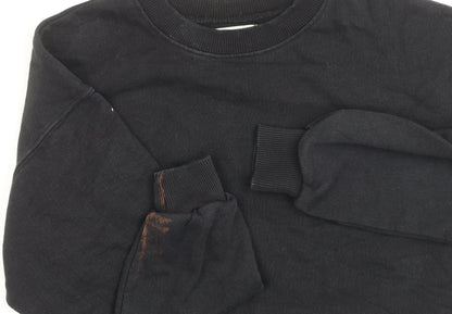 Womens UK Size S Pull&Bear Black Pullover Sweatshirt