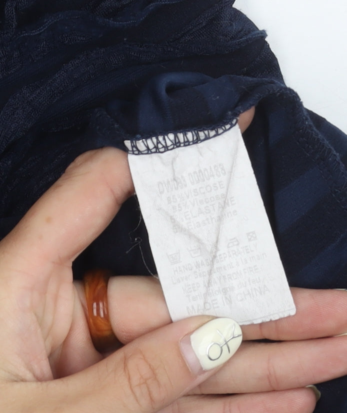 AX Paris Blue Sleeveless Women’s Casual Striped Dress