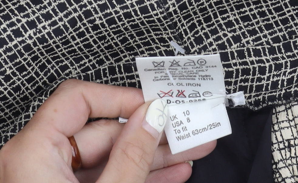 Jaeger Women's Midi Skirt Black Ivory Size 10 Pencil