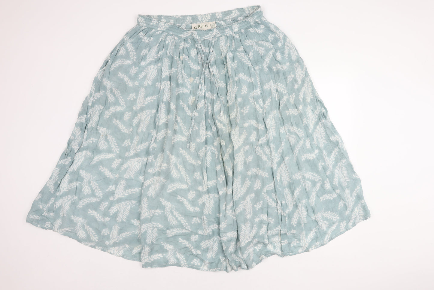 Orvis Women's Blue Floral Peasant Midi Skirt L