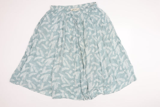 Orvis Women's Blue Floral Peasant Midi Skirt L