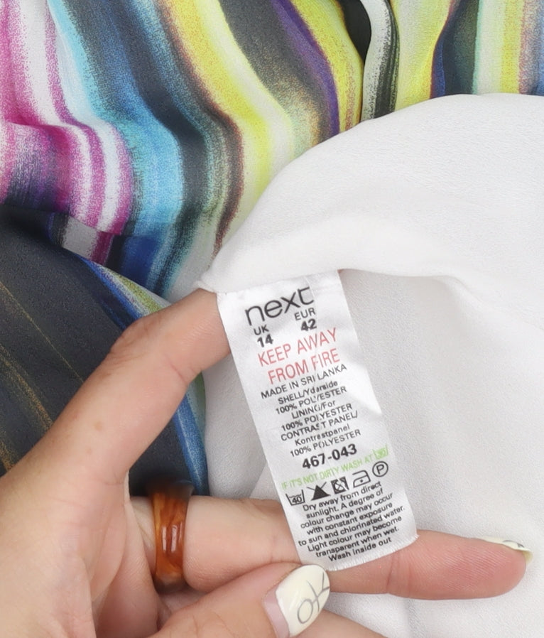 Next Women’s Multicoloured V-Neck Dress, Size 14