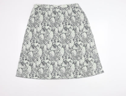 Damart Women’s Grey Floral A-Line Skirt Size 18/20