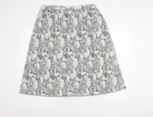 Damart Women’s Grey Floral A-Line Skirt Size 18/20
