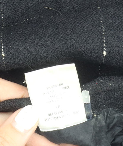 Alexon Women's Black Check Skirt Size 20 Wool Blend