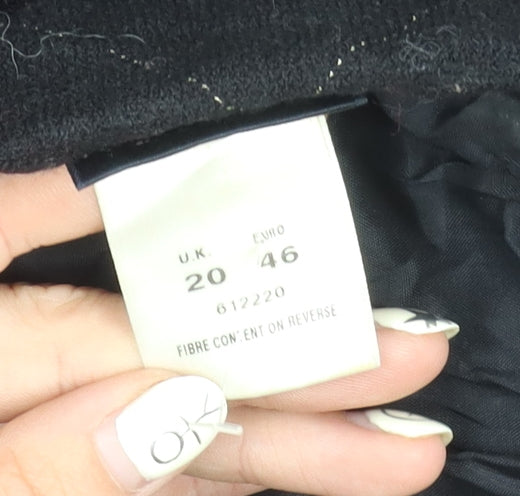 Alexon Women's Black Check Skirt Size 20 Wool Blend