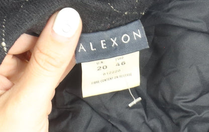Alexon Women's Black Check Skirt Size 20 Wool Blend