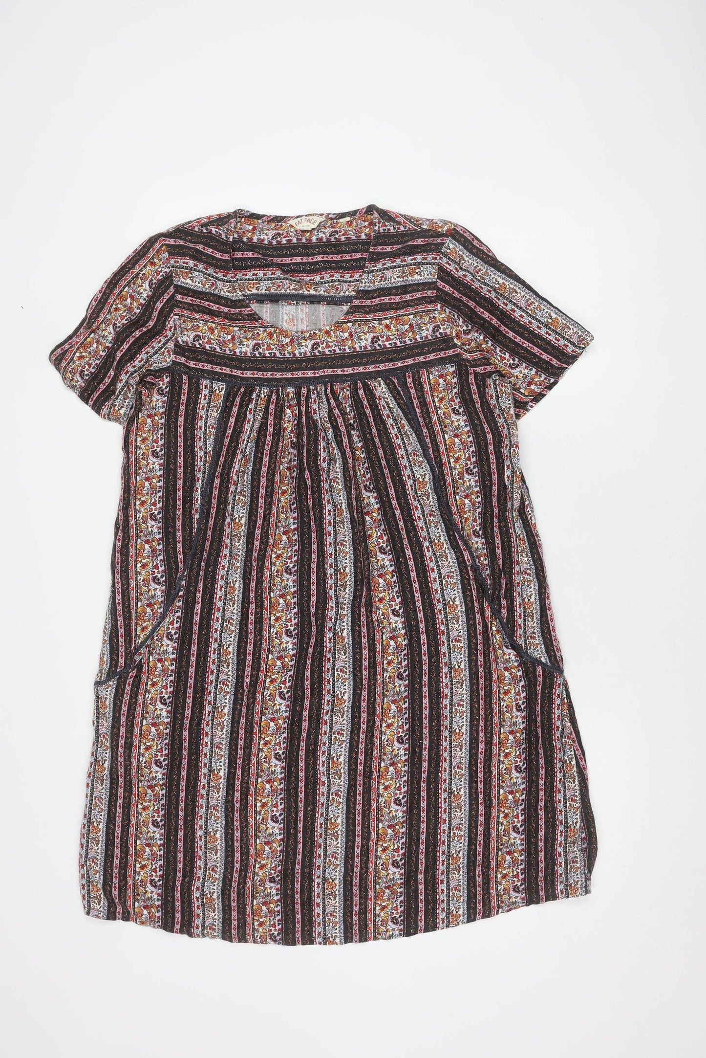 Fat Face Women's Multicoloured Floral Dress, Size 12, Cotton
