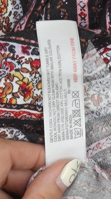 Fat Face Women's Multicoloured Floral Dress, Size 12, Cotton