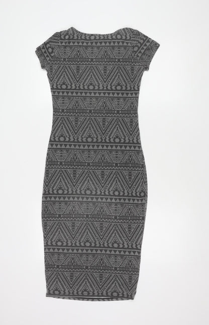 SoulCal&Co Grey Geometric Bodycon Dress XS