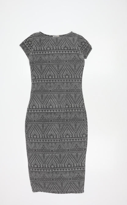 SoulCal&Co Grey Geometric Bodycon Dress XS