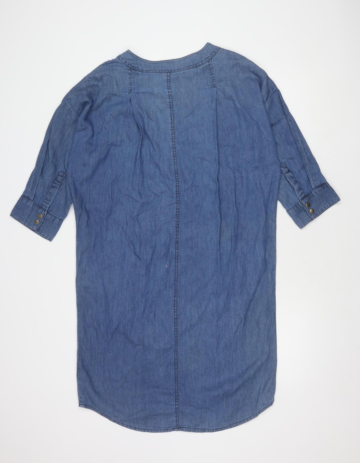 Onfire Blue Women's Size 14 Cotton Shirt Dress Casual