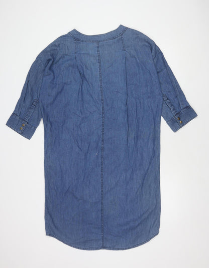 Onfire Blue Women's Size 14 Cotton Shirt Dress Casual