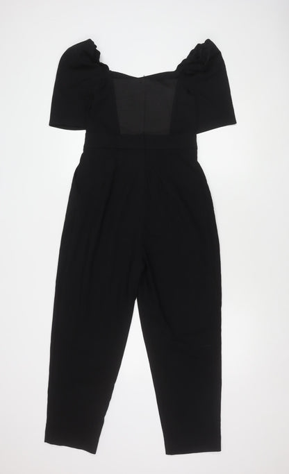 H&M Women's Black Jumpsuit, Size 10, Short Sleeve, Elegant