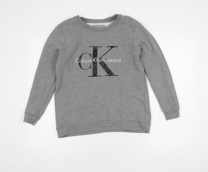 Womens UK Size XS Calvin Klein Grey Pullover Sweatshirt