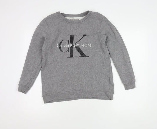Womens UK Size XS Calvin Klein Grey Pullover Sweatshirt