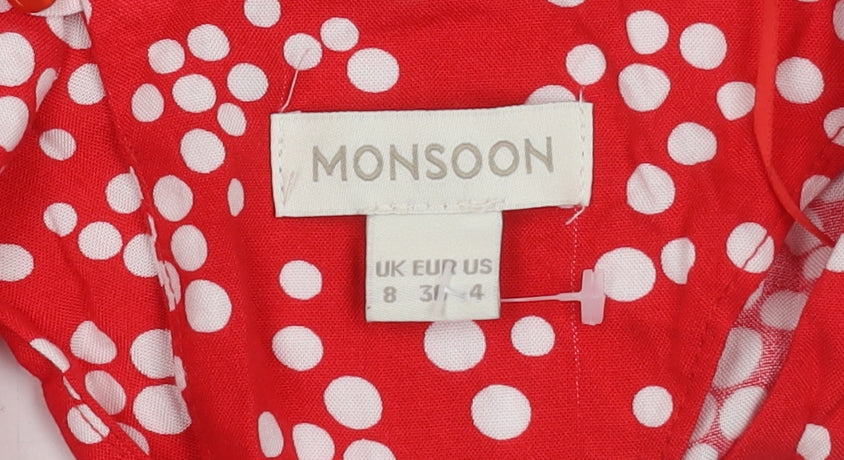 Monsoon Women’s Red Polka Dot Dress Size 8