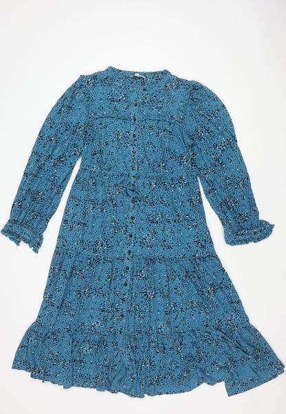 Monsoon Women's Blue Animal Print Dress S