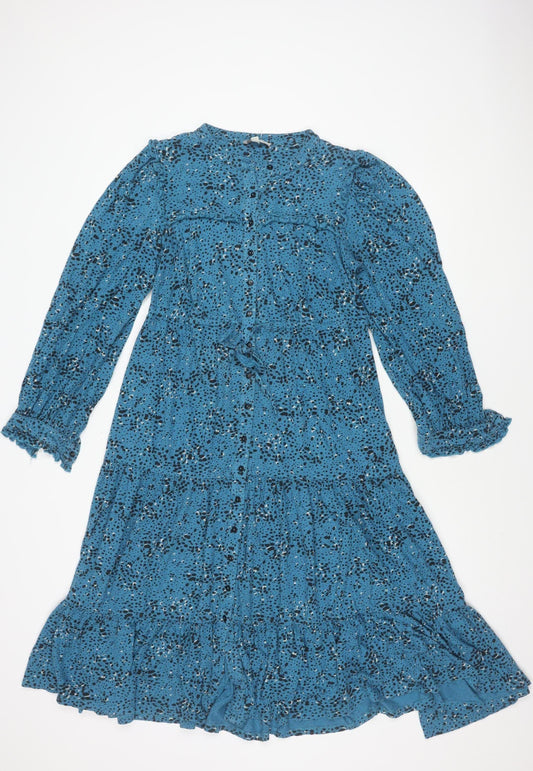Monsoon Women's Blue Animal Print Dress S