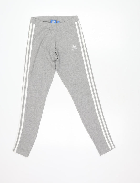Adidas Women's Grey Track Pants Size 10 Slim Fit