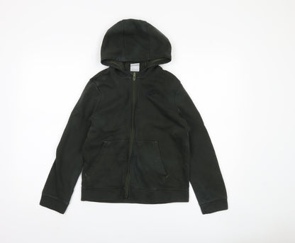 Nike Boys Green Full Zip Hoodie - M, Regular Fit, Hooded