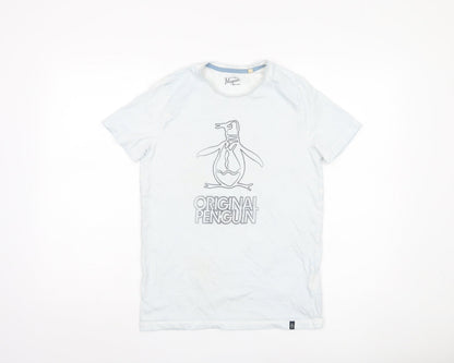 Penguin Boys White Graphic T-Shirt (14-15 Years)