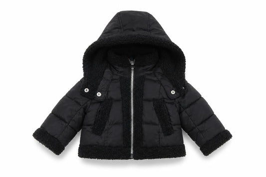 French Connection Black Unisex Baby Puffer Jacket 12 Months