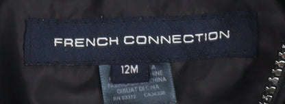 French Connection Black Unisex Baby Puffer Jacket 12 Months