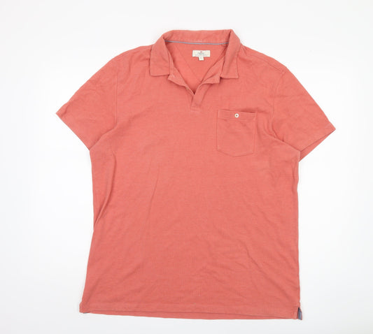 Next Men's Red XL Short Sleeve Polo Shirt