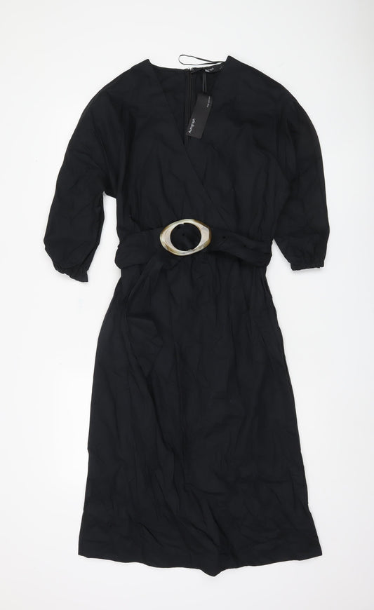 Marks and Spencer Women's Black Cotton Dress Size 8