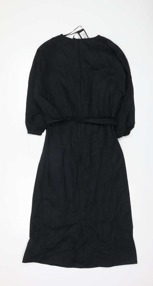 Marks and Spencer Women's Black Cotton Dress Size 8