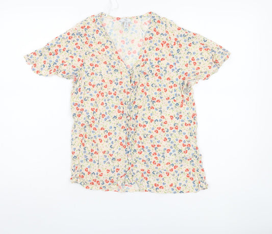 M&Co Women's Multicoloured Floral Blouse, Size 12