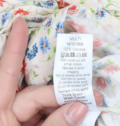 M&Co Women's Multicoloured Floral Blouse, Size 12