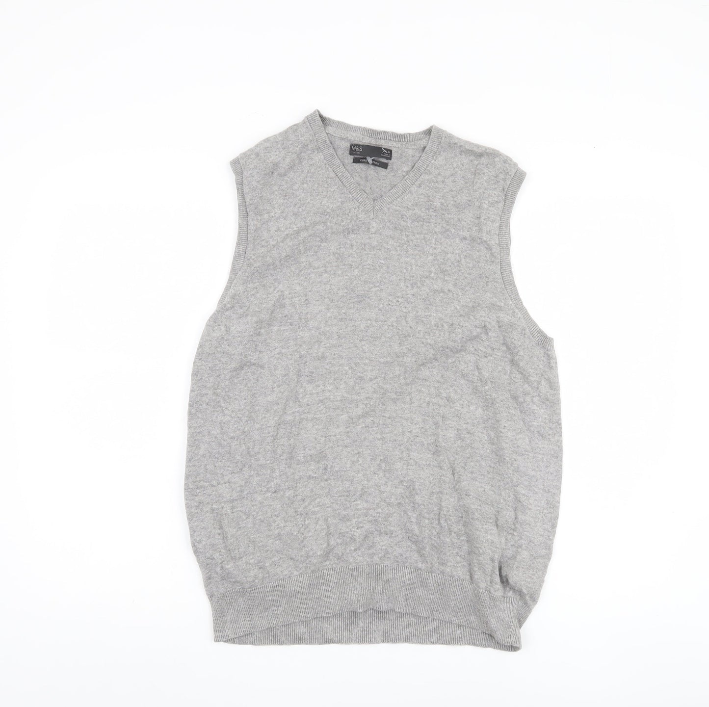 Marks and Spencer Men's Grey Vest Sleeveless Knit M