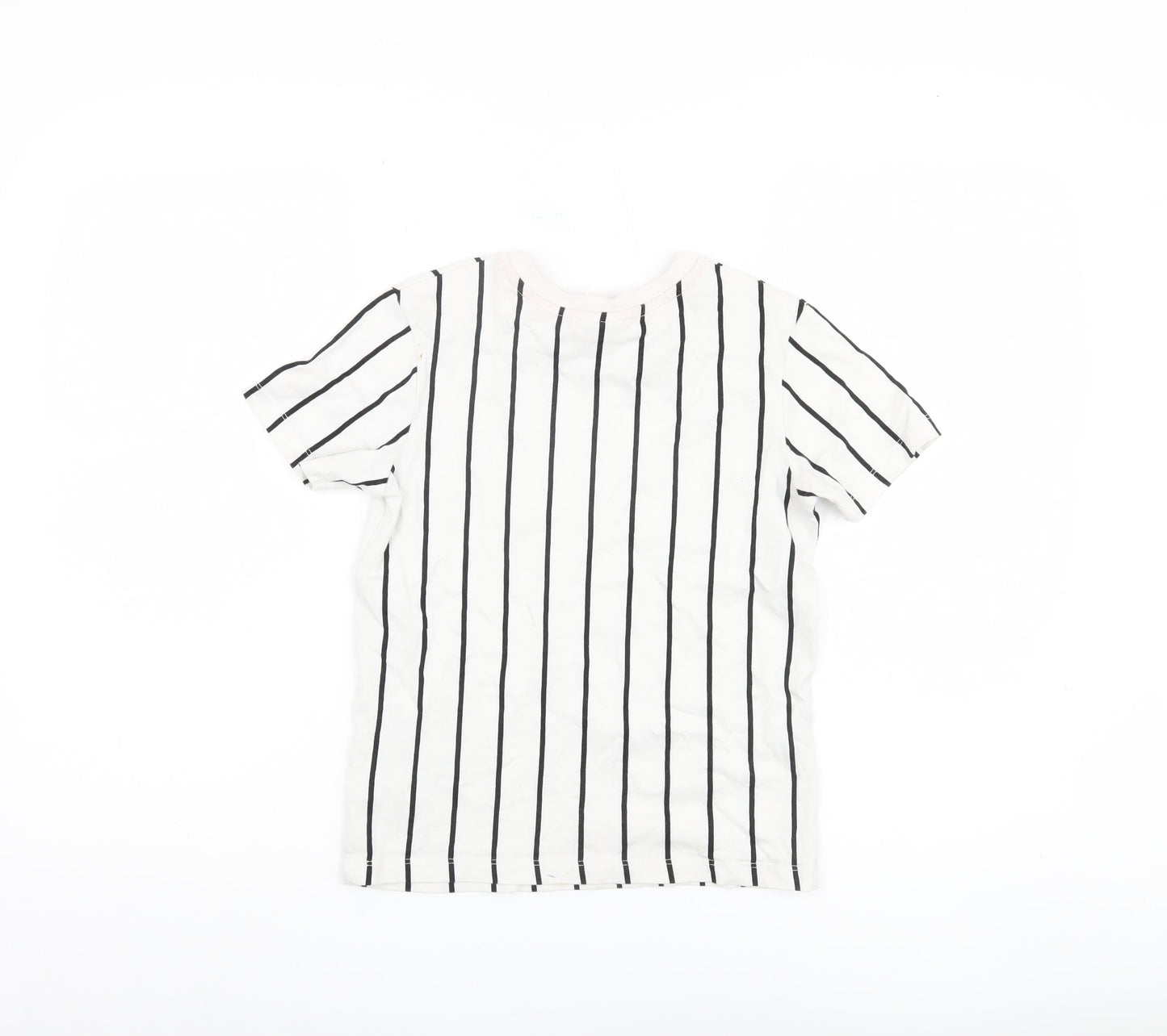 Space Jam Boys White Striped T-Shirt 8-9 Years Sequin Accent