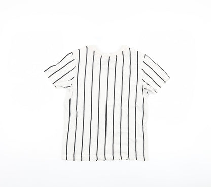 Space Jam Boys White Striped T-Shirt 8-9 Years Sequin Accent