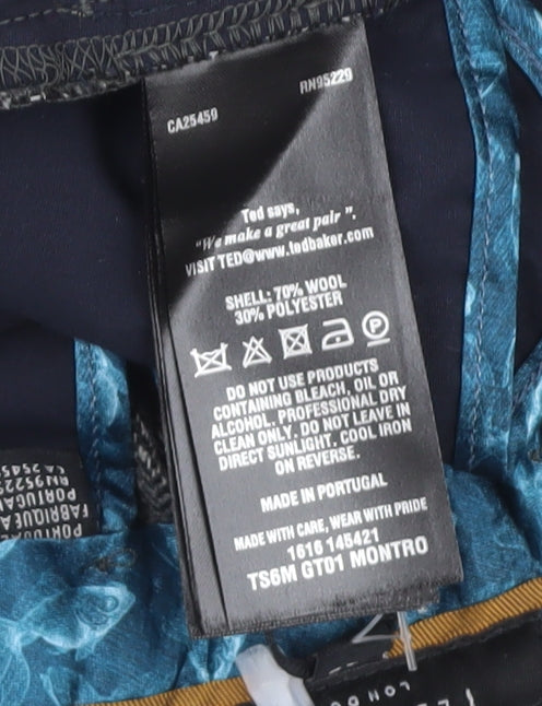 Ted Baker Men's Grey Herringbone Trousers 32S