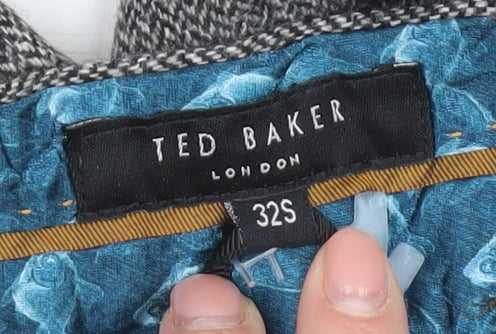 Ted Baker Men's Grey Herringbone Trousers 32S