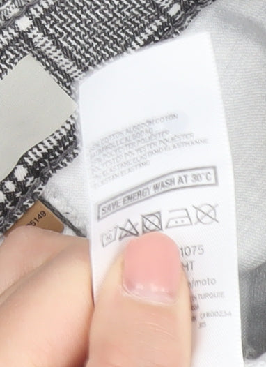 Topshop Women's Grey Check Trousers Size L