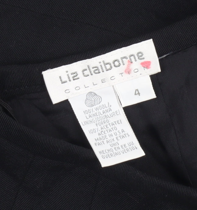 Liz Claiborne Women's Black Wool Pencil Skirt Size 4
